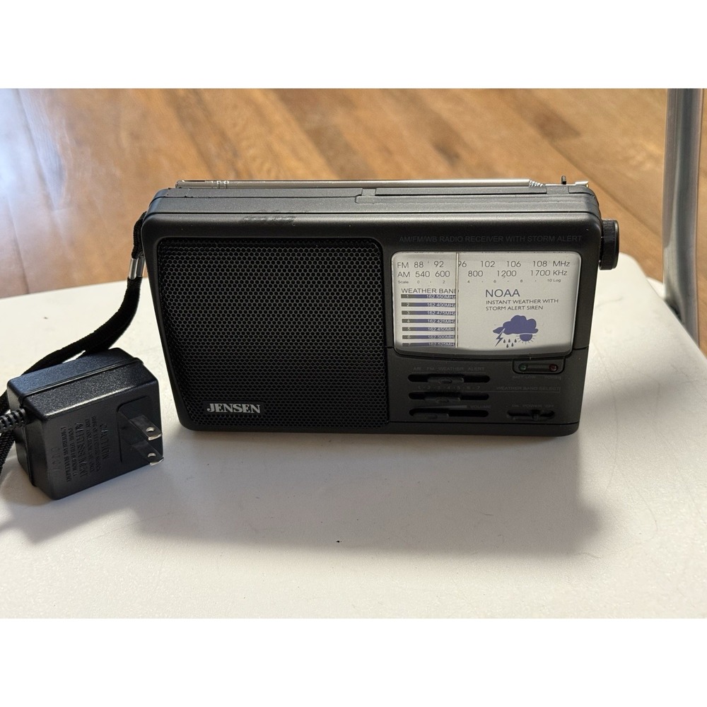 Jensen MR-600 AM/FM Weather Radio w/Storm Alert Battery/AC With Power Cord